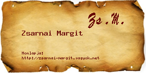 Zsarnai Margit névjegykártya