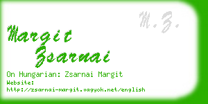 margit zsarnai business card